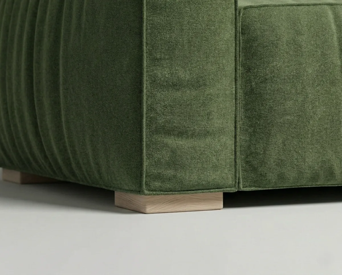 Стильный прямой диван Борген. Материал: Шенилл. Цвет: Зеленый.