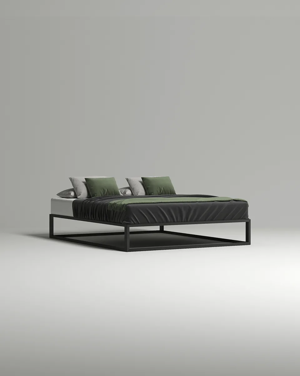Кровать Дален под матрас 180x200x40 без изголовья и ящика для белья. Материал: RAL 9005 (металл) Кровать Дален под матрас 180x200x40 без изголовья и ящика для белья. Материал: металл - RAL 9005