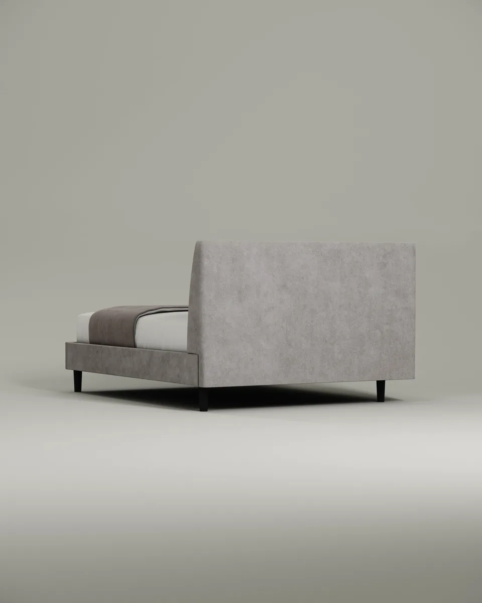 Серая кровать двуспальная Винни 160x200, выполненная в современном стиле Серая кровать двуспальная Винни, исполненная в современном стиле