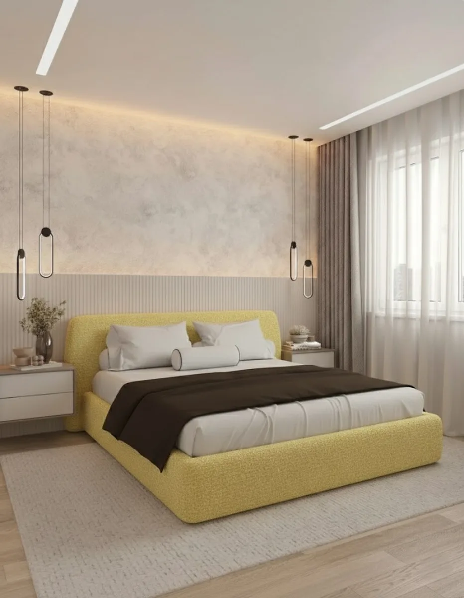 Двуспальная кровать Эндре 160x200 с мягким изголовьем (зеленое букле) Кровать двуспальная Эндре с мягким изголовьем (зеленое букле)