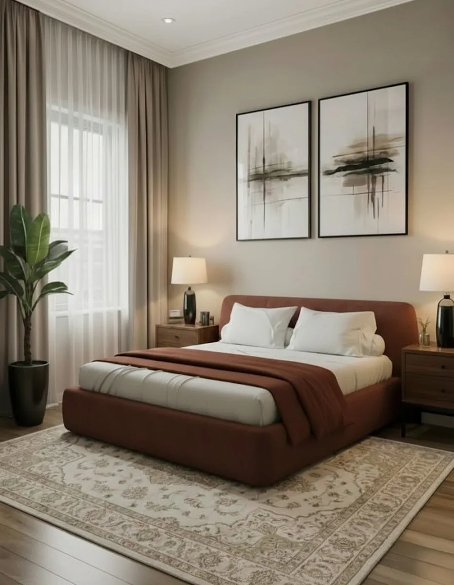 Двуспальная кровать Эндре 160x200 с мягким изголовьем (коричневый велюр) Кровать двуспальная Эндре с мягким изголовьем (коричневый велюр)