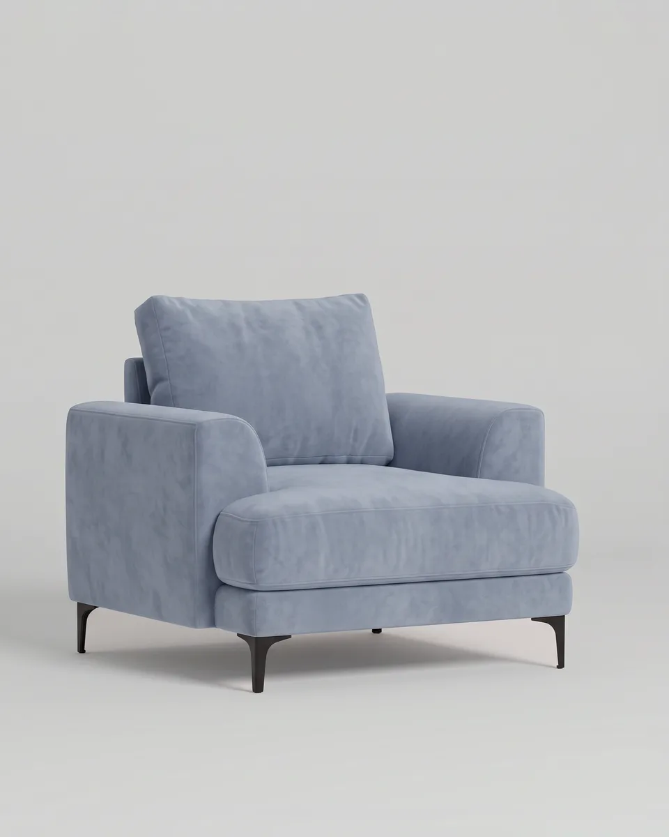 Кресло Индастриал (голубой велюр - Velutto soft 790) от Kalibroom
