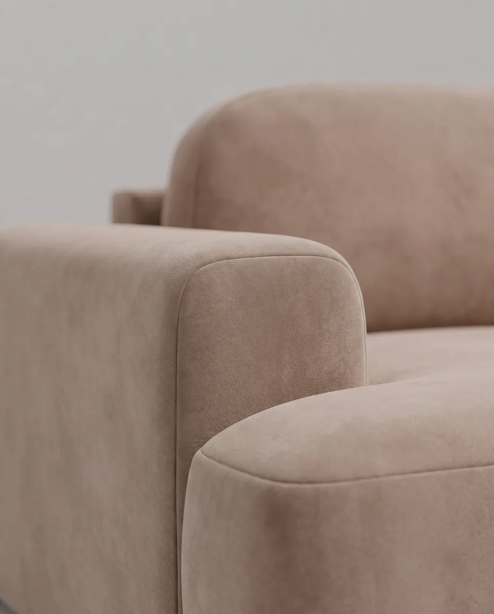 Стильный модульный диван Элвин. Материал: велюр. Цвет: бежевый.