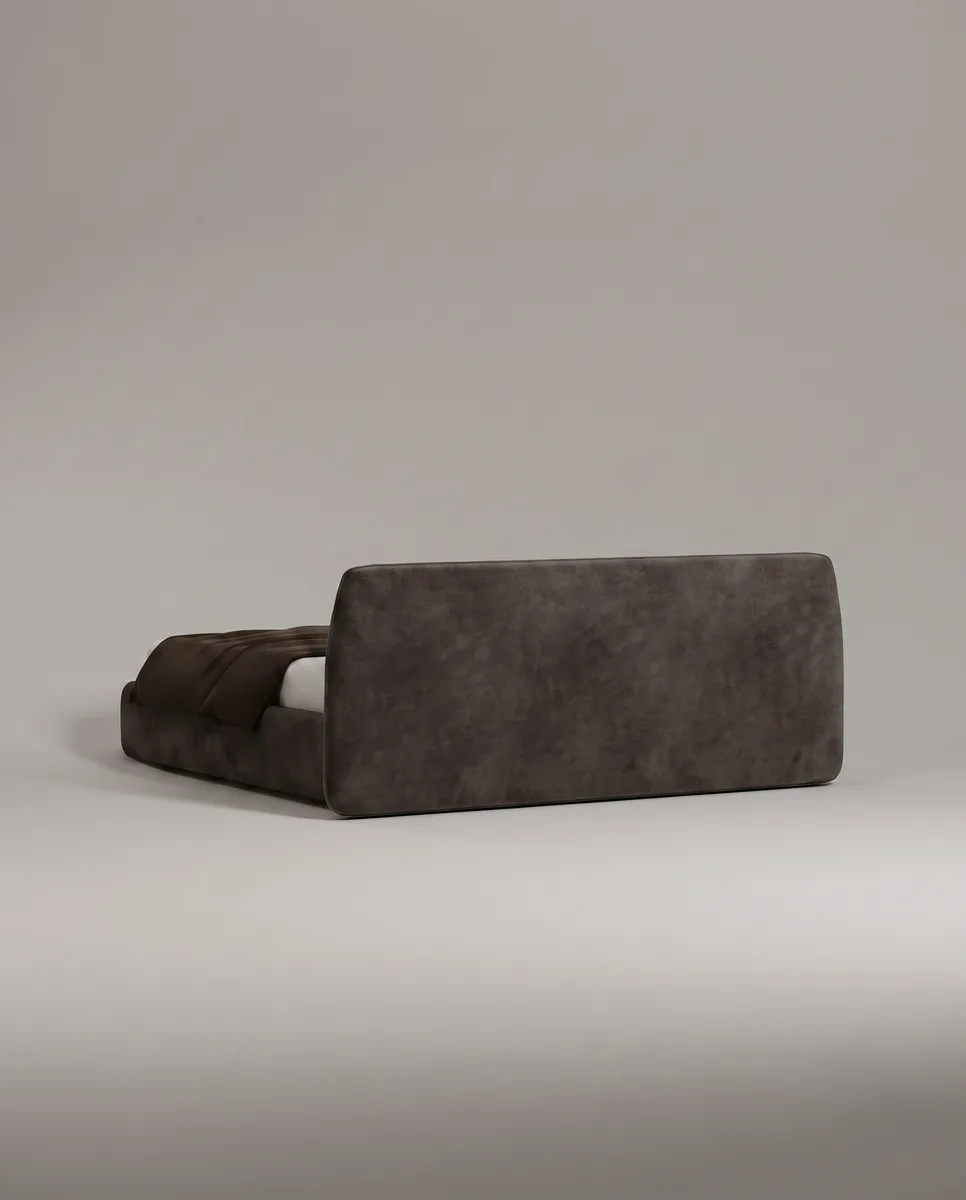 Двуспальная кровать Эндре 160x200 с мягким изголовьем (коричневый велюр) Кровать двуспальная Эндре с мягким изголовьем (коричневый велюр)