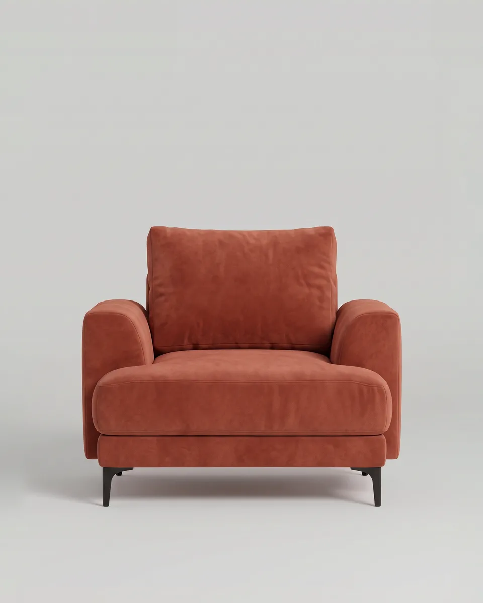 Кресло Индастриал с подлокотниками (велюр терракотового цвета)